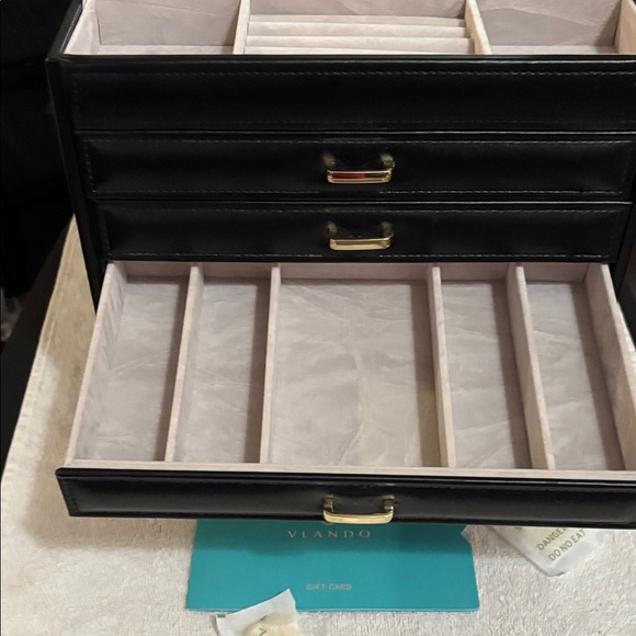 Luxurious Black Jewelry Organizer with Gold Accents, 6 layers (drawers) NWOT - Picture 13 of 15